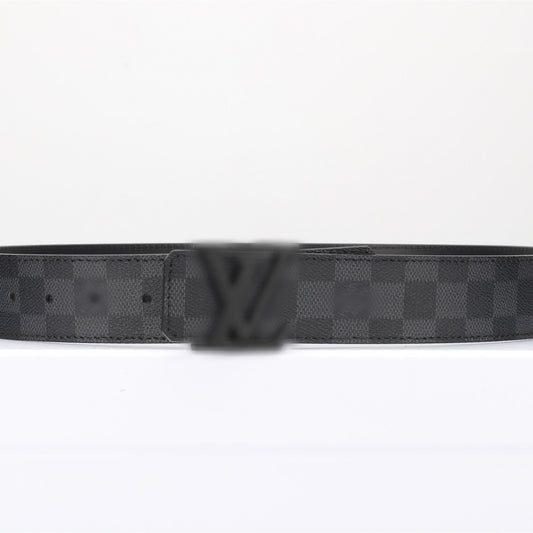 LV- Men's Black Checker Belt