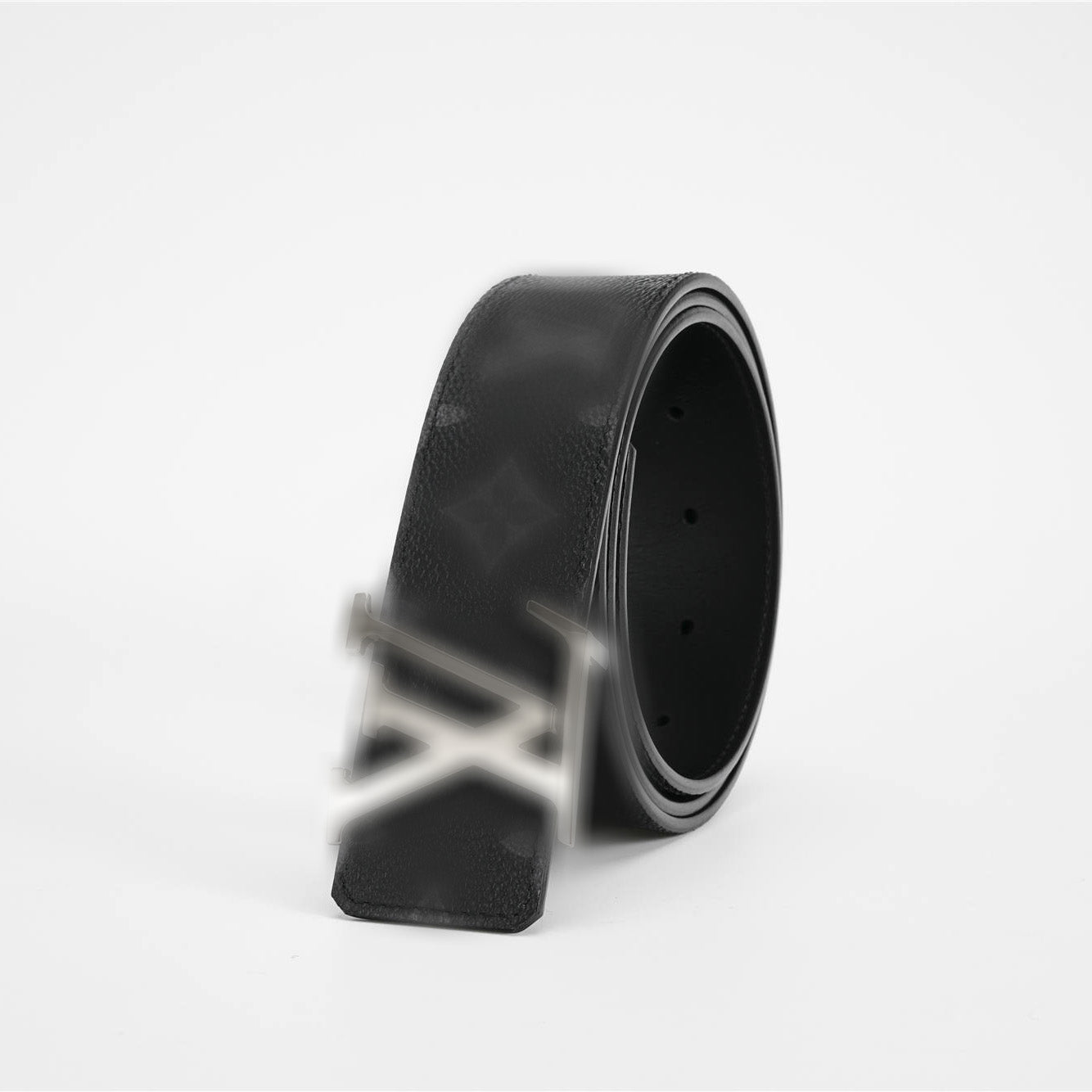 LV- Men's Black Belt Grey Pattern