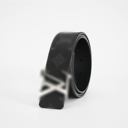 LV- Men's Black Belt Grey Pattern