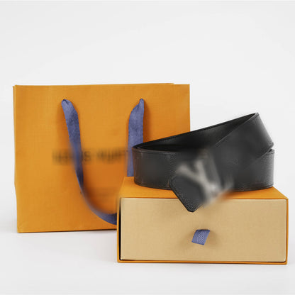 LV- Men's Black Belt Grey Pattern